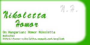 nikoletta homor business card